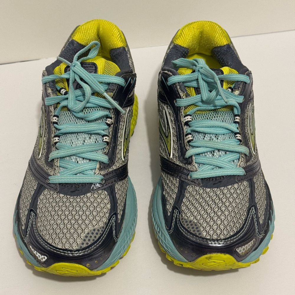 Brooks Womens Ghost 6 Running Shoes Gray 1201381D620 Size 7.5D Wide Blue